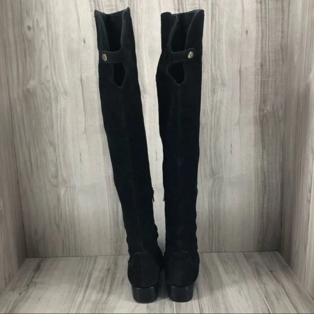 Plomo OTK Boots Women's EU 37 Black Suede Over The Knee